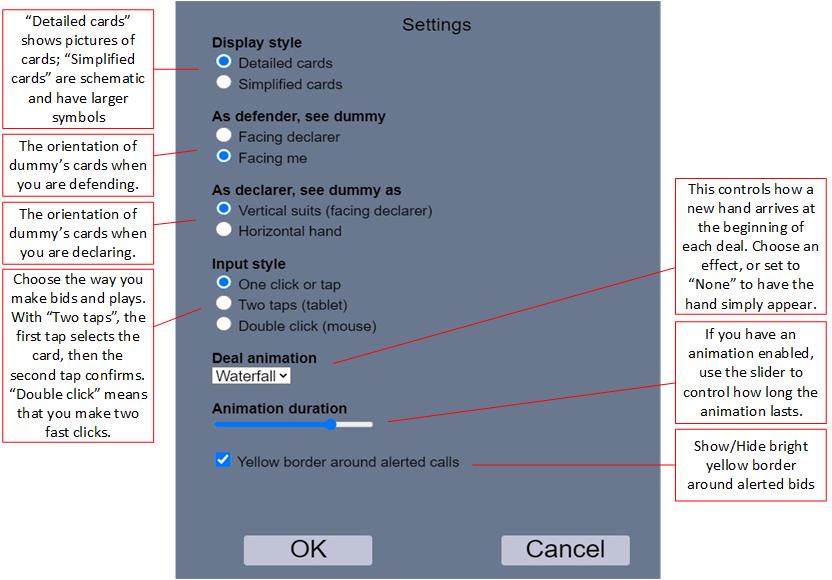 Službeni prozor Settings. U skupini Input style odaberite Two taps (tablet), zatim OK. Na ovoj izvornoj slici još je označen One click or tap.